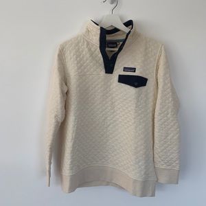 Patagonia Cream Cotton Quilt Snap-T Pullover